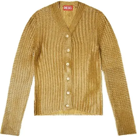 Diesel - M-Millo ribbed-knit cardigan - women - Polyester - S - Brown