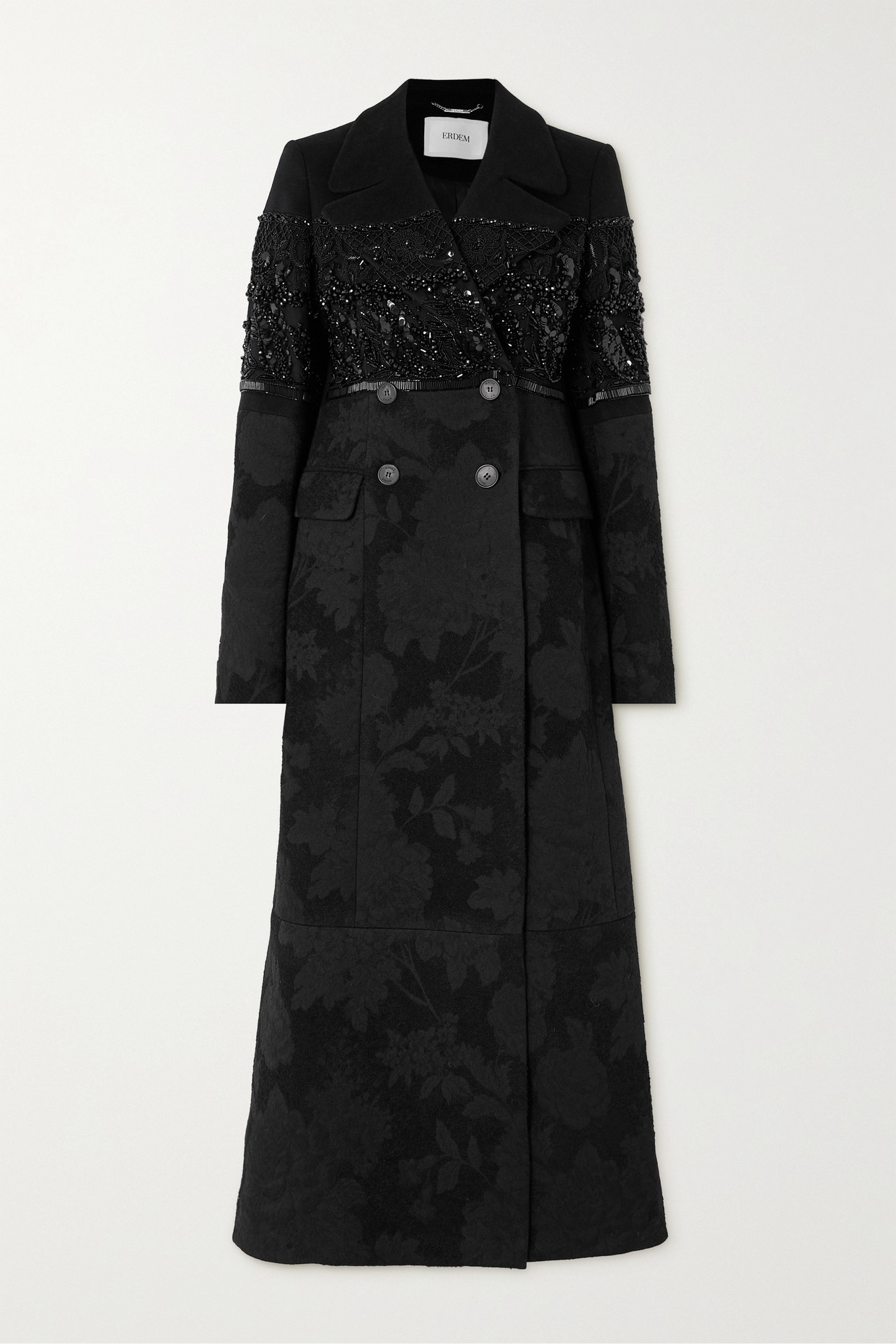 Lace-insert Trench Coat