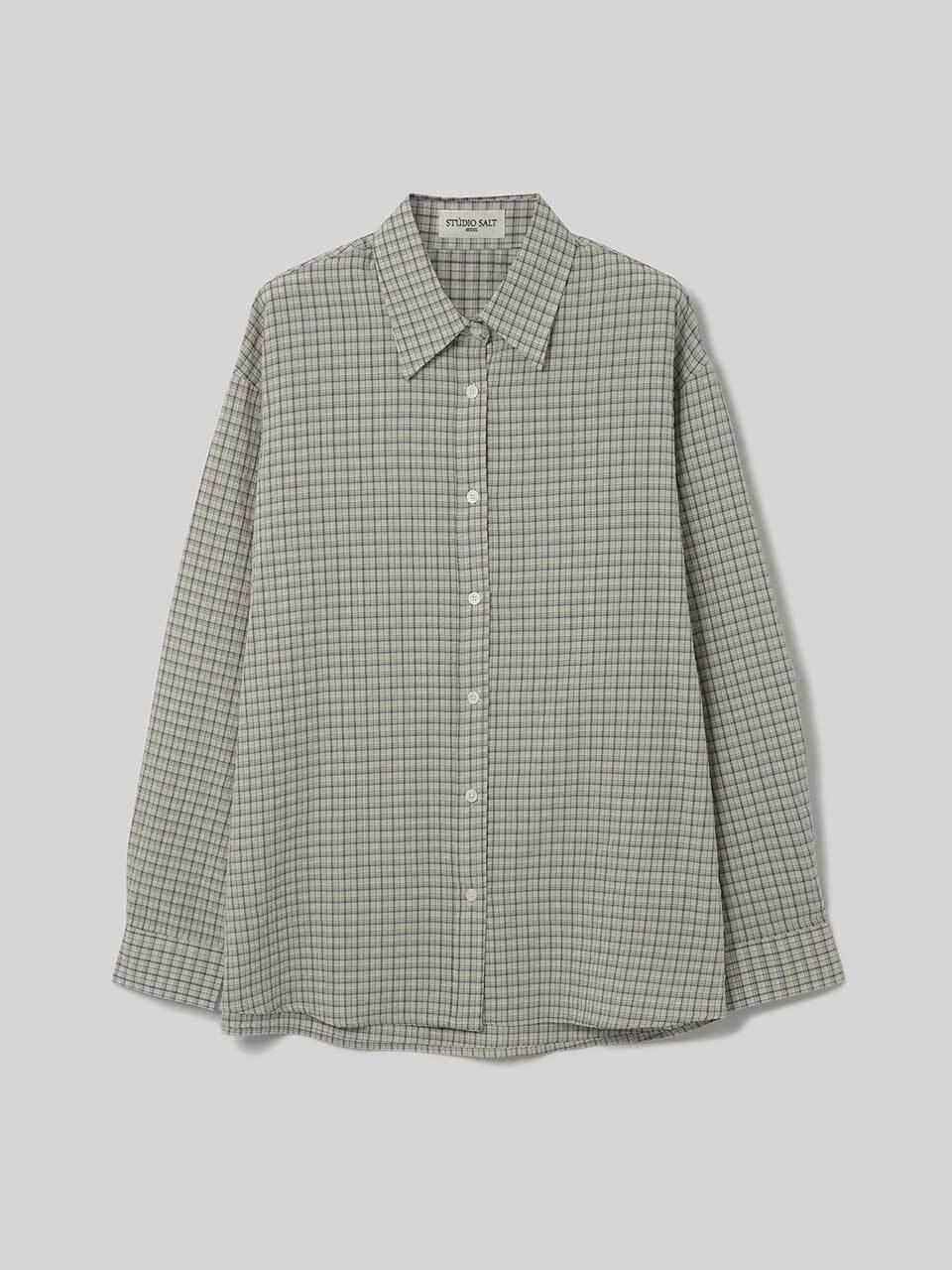 SALT Label MIU CHECK SHIRT [BEIGE]