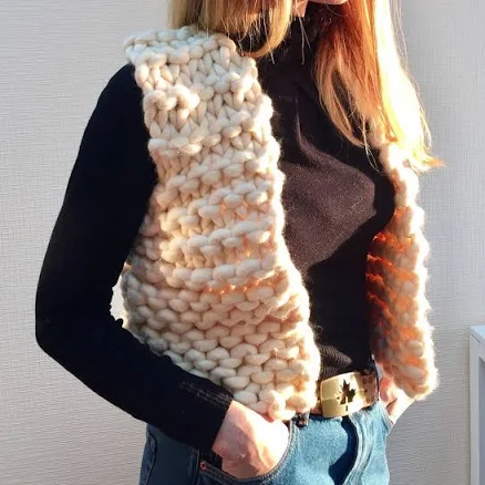 Chunky Knit Wool Vest