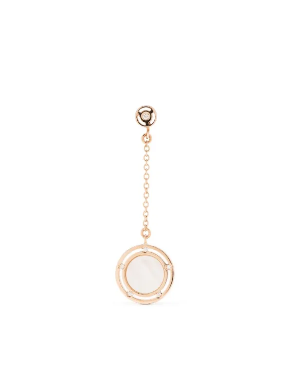 Pink gold, mother of pearl and diamonds earrings