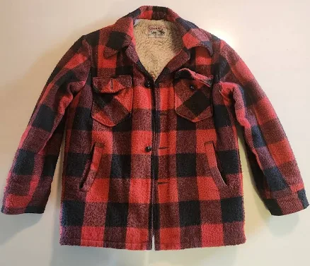 Vtg Lee Stormrider Heavyweight Sherpa-lined Adult S Buffalo Plaid