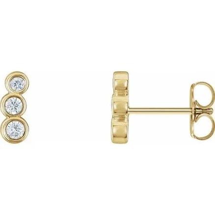 Petite Three-Stone Ear Climbers