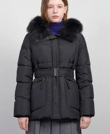 SISTINA Hooded Belted down Jumper_ASDJPO41050" by W Concept