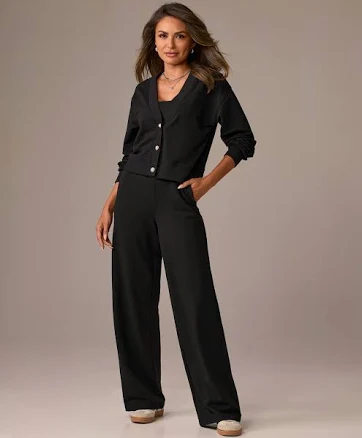 Boston Proper French Terry Cardigan and Pant Set