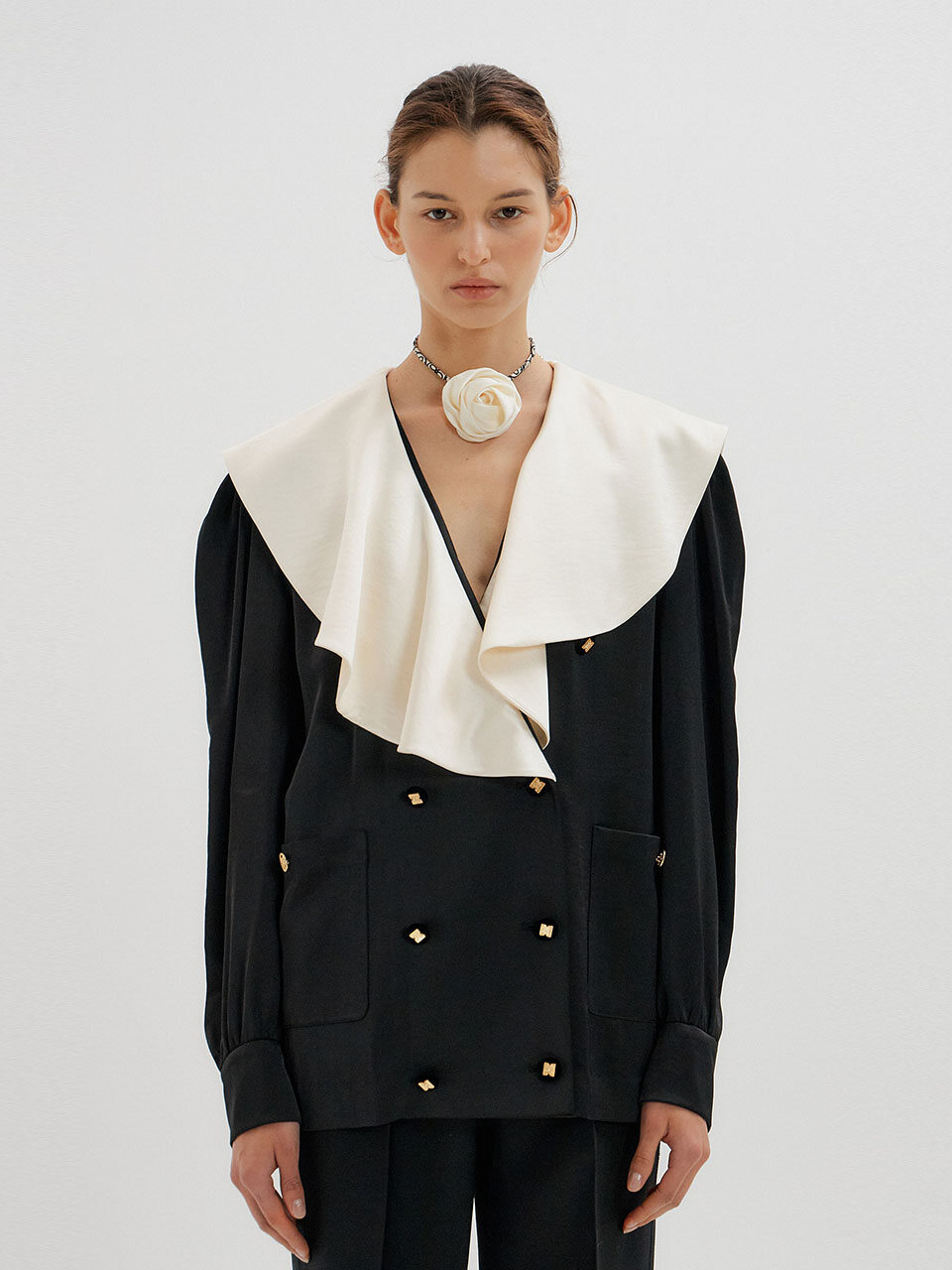 TIMING Oversized Collar Blouse