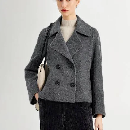 Women's Pure Wool Wide-Collar Coat