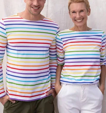 Saint James Minquiers Pride Rainbow Striped Shirt