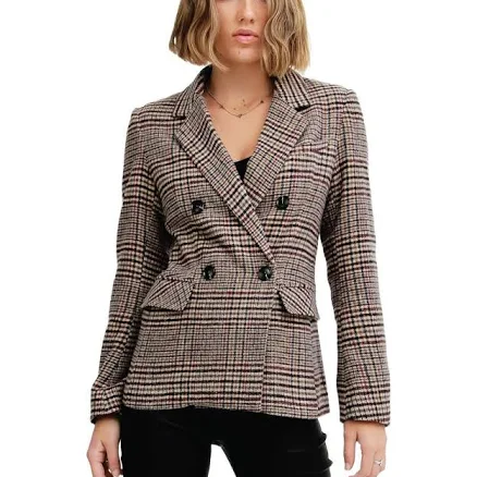 Belle & Bloom Piccadilly Wool Blend Plaid Blazer