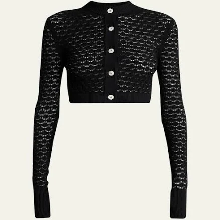 Lanvin Women's Cropped Open-knit Cardigan