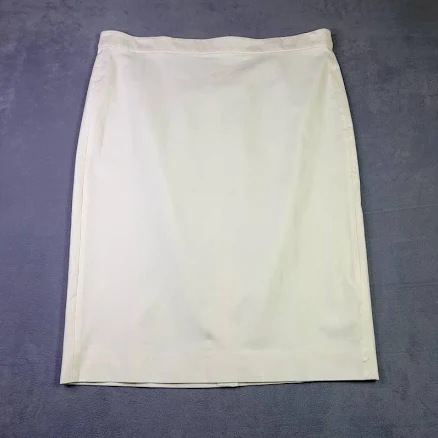 J.crew No. 3 Pencil Skirt Womens 20 Ivory Stretch Lined Midi Career