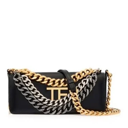 TOM FORD Palmellato Leather Triple Chain Shoulder Bag