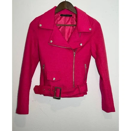 Signature 8 Hot Pink Biker Jacket Women Size S (closer To Xs)