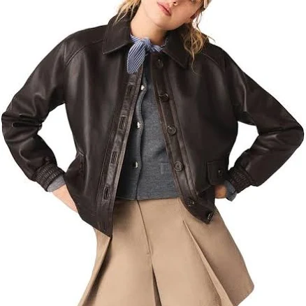 Maje Women's Cropped Leather Jacket