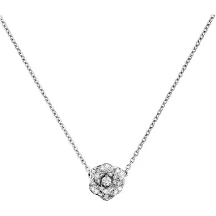Piaget Women's 18ct White-Gold Diamond Rose Pendant Necklace