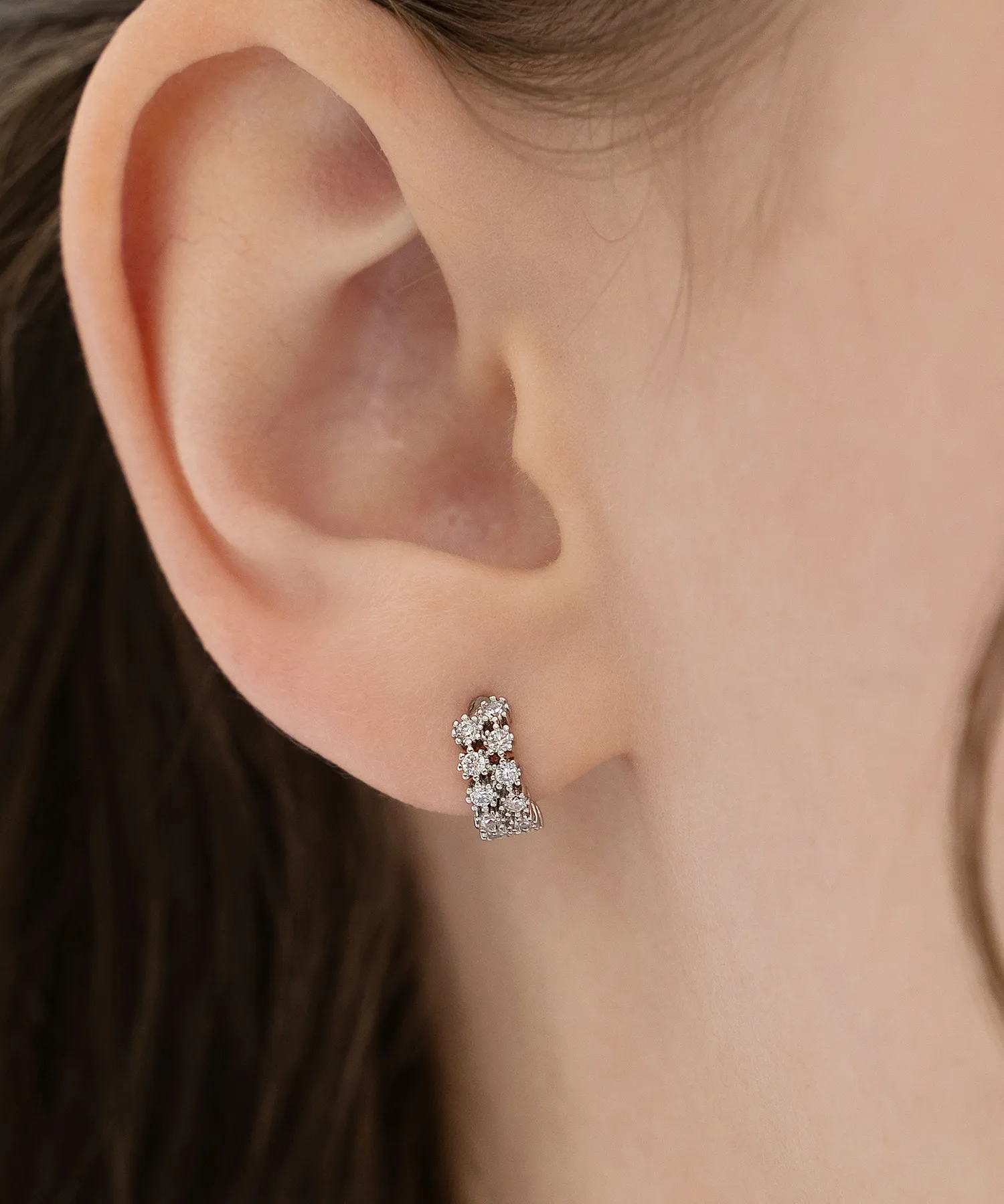 Double Line Shine Hoop Earrings EC3326