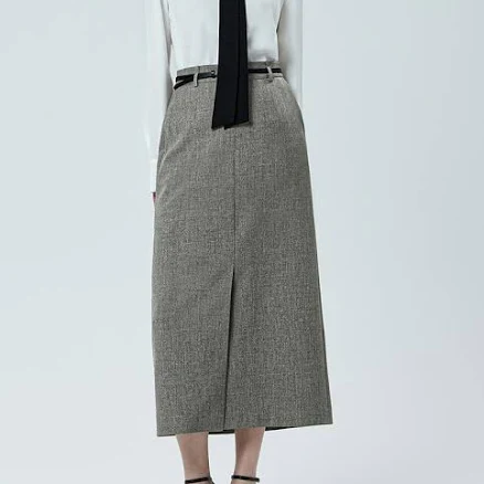 MICHAA ITSMICAA H-Line Belted Long Skirt