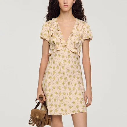 Sandro Women's Floral-Print Viscose Mini Dress