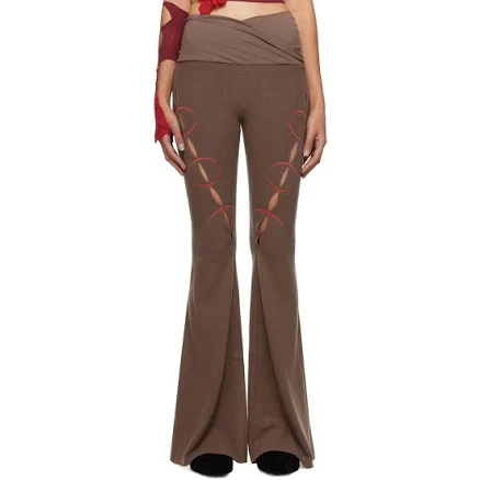 Rui Brown Embroidery Cut Out Trousers