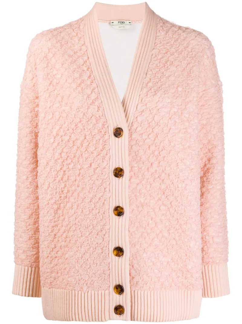Textured V-neck Cardigan