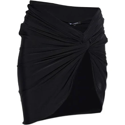 Balmain - knot-detail draped mini skirt - women - Polyamide - L/XL - Black