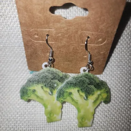 Broccoli Figural Earrings