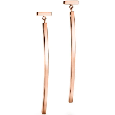 Tiffany T Bar Rose Gold Earrings