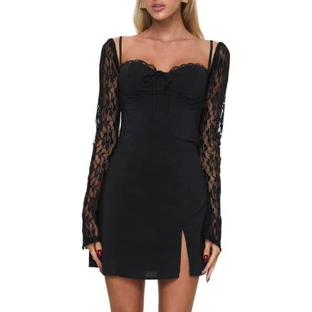 Princess Polly Ashwood Lace Long Sleeve Minidress