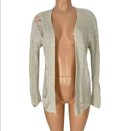 Bp Distressed Cardigan Size Xxs Tan Cardi