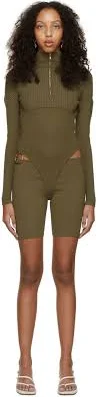 Green 'le Body Bormio' Bodysuit - 560 Kaki