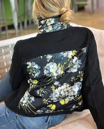 Blue Flower Denim Jacket