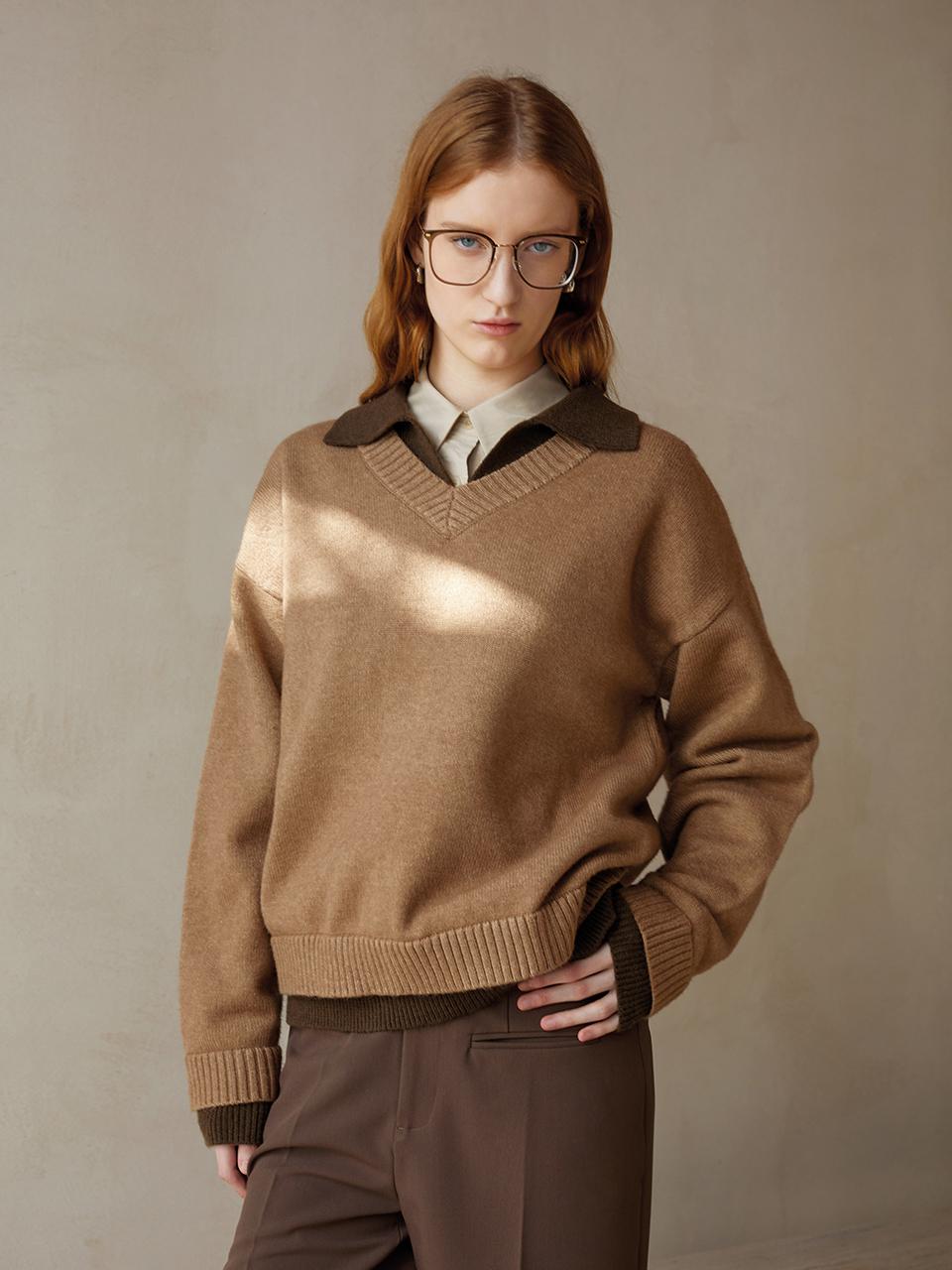 Monceau Open Collar Knit