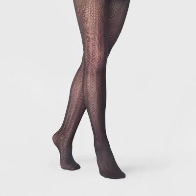 A New Day Women's Vertical Striped Openwork Pointelle Tights